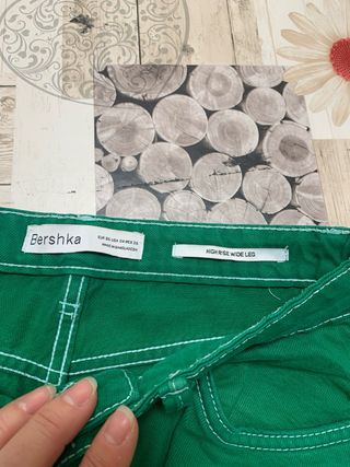 Calças de ganga verde