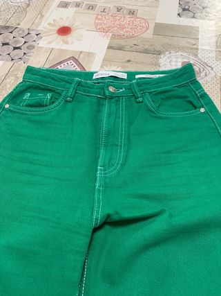 Calças de ganga verde
