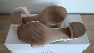 Sandalias Tacón Cuadrado Catwalk T-37 Beige