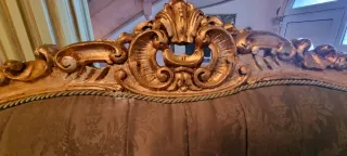 Sofá y 2 butacas estilo Luis XV dorado