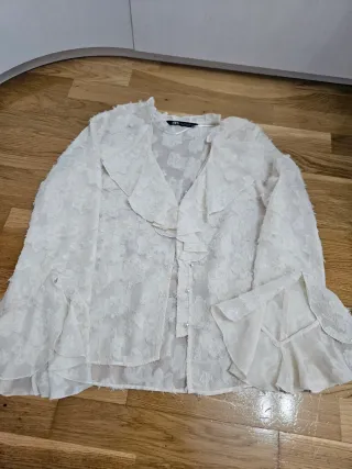 Blusa Zara Blanca Talla S