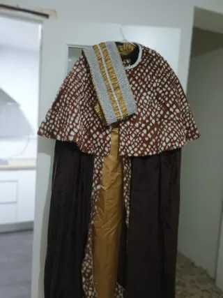 Disfraz Rey Mago Marrón y Dorado