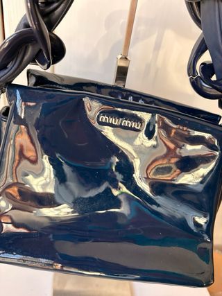 Borsa Miu Miu in vernice Blu