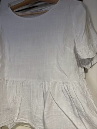 Blusa Mulaya Volantes Talla S/M Blanca
