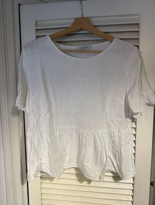 Blusa Mulaya Volantes Talla S/M Blanca