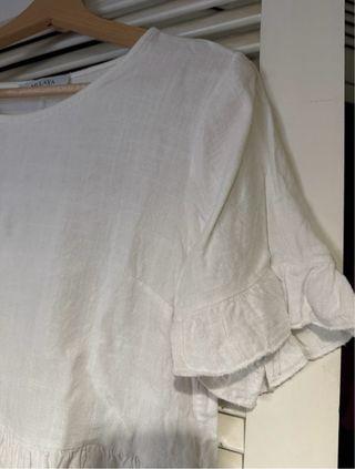 Blusa Mulaya Volantes Talla S/M Blanca