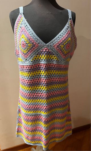 Abito crochet multicolore