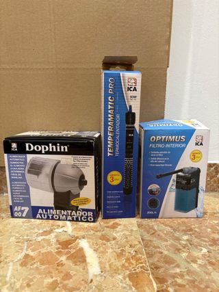 Acuario 40L con accesorios: calentador, filtro y +