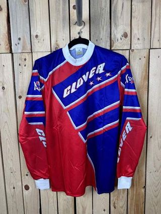 Camiseta T-M De Moto Clover Rojo/Azul