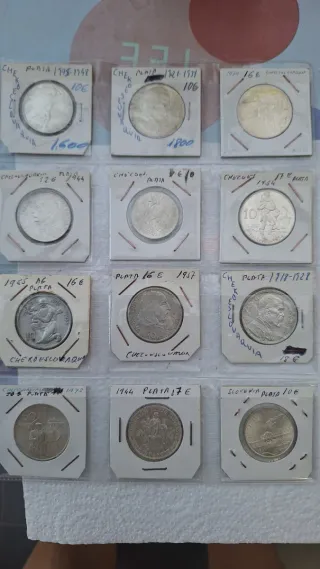 Lote de monedas de plata Checoslovaquia,una de slo