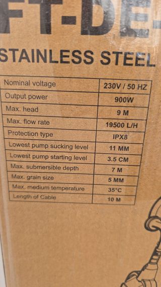 Pompa sommergibile FOTING 3821GPH LE007 HE017