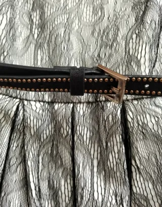 Vestido fiesta Zara negro y plateado