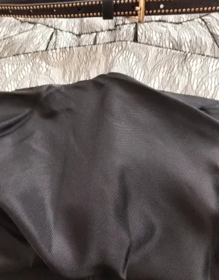 Vestido fiesta Zara negro y plateado