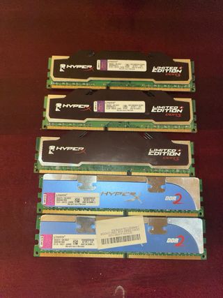Memoria RAM HyperX DDR3 y DDR2