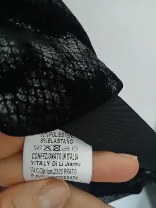 Top elegante M&W nero/argento taglia unica