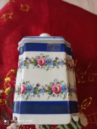 Zuccheriera in ceramica con fiori 2 pezzi