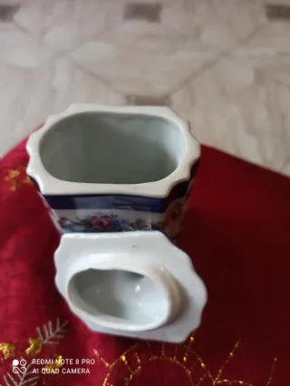 Zuccheriera in ceramica con fiori 2 pezzi