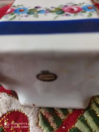 Zuccheriera in ceramica con fiori 2 pezzi