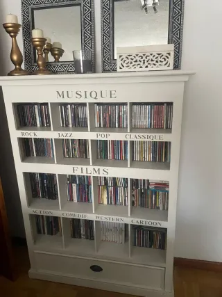 Mueble CD/DVD Elegante Madera Blanco