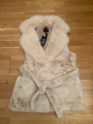 Chaleco pelo V73 Beige Talla S-M