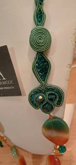 Bellissima collana soutache pietre dure