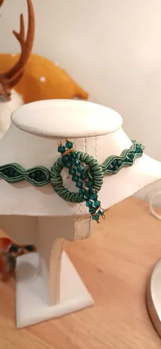 Bellissima collana soutache pietre dure