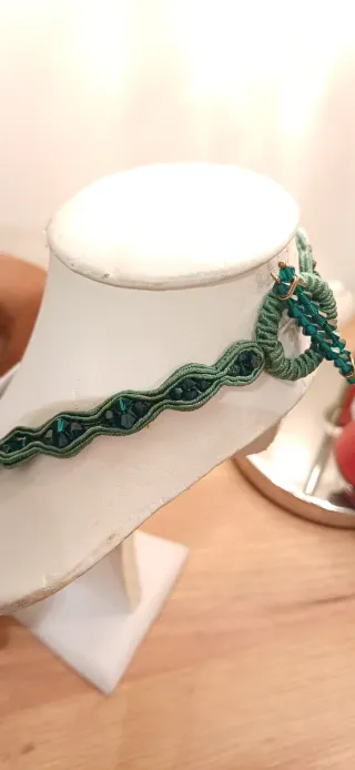 Bellissima collana soutache pietre dure