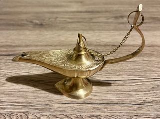 Lampada Aladino ottone decorata