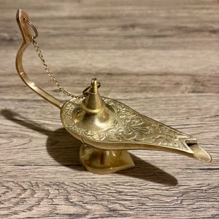 Lampada Aladino ottone decorata