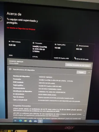 Lote Ordenador PC: Monitor, Teclado y Ratón VER!