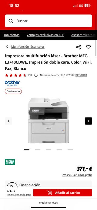 Impresora Multifunción Brother MFC-L3740CDWE