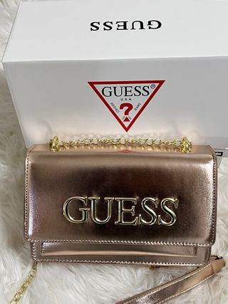 Bolso Guess Dorado Cadena nuevo con caja.