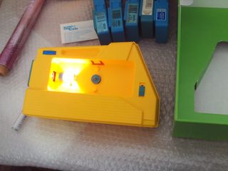 juguete cine exin super amarillo o narnaja + 5 pel