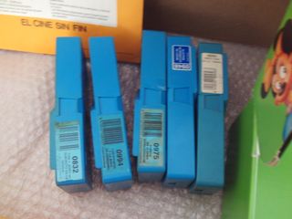 juguete cine exin super amarillo o narnaja + 5 pel