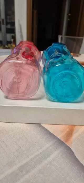 Set 2 Bottiglie Acqua Rosa e Blu