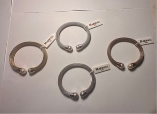 Brazalete Majorica Perla Dorado y Plateado