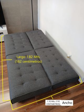 Sofá Cama Gris Pequeño - Como Nuevo