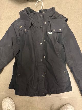 Abrigo Hollister Negro Mujer