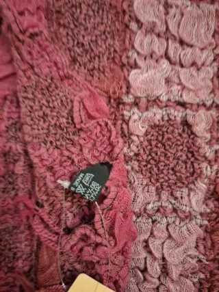 Bufanda Fucsia Granate Bordado Realzado , original