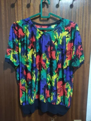 Blusa Seda Multicolor Talla M