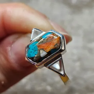 Anillo Plata 925 Turquesa Ostra