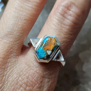 Anillo Plata 925 Turquesa Ostra