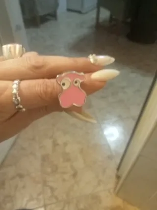 Anillo Tous Oso Rosa Plata