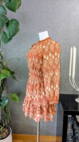 Vestido Boho El Pulpo Naranja y Beige