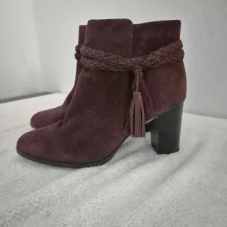 Botines tacón ante granates NUEVOS