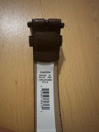 Cinturón de cuero marrón 110 cm