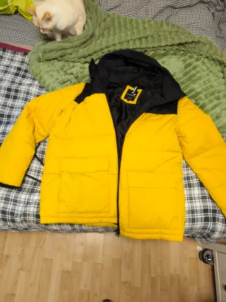 Chaqueta Plumífero Amarillo/Negro XXL - NUEVA (Est