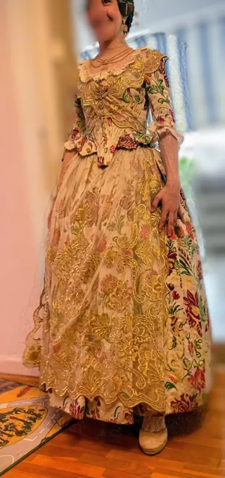 Traje de Fallera Beige Multicolor