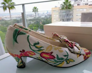 Traje de Fallera Beige Multicolor