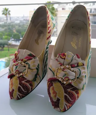 Traje de Fallera Beige Multicolor